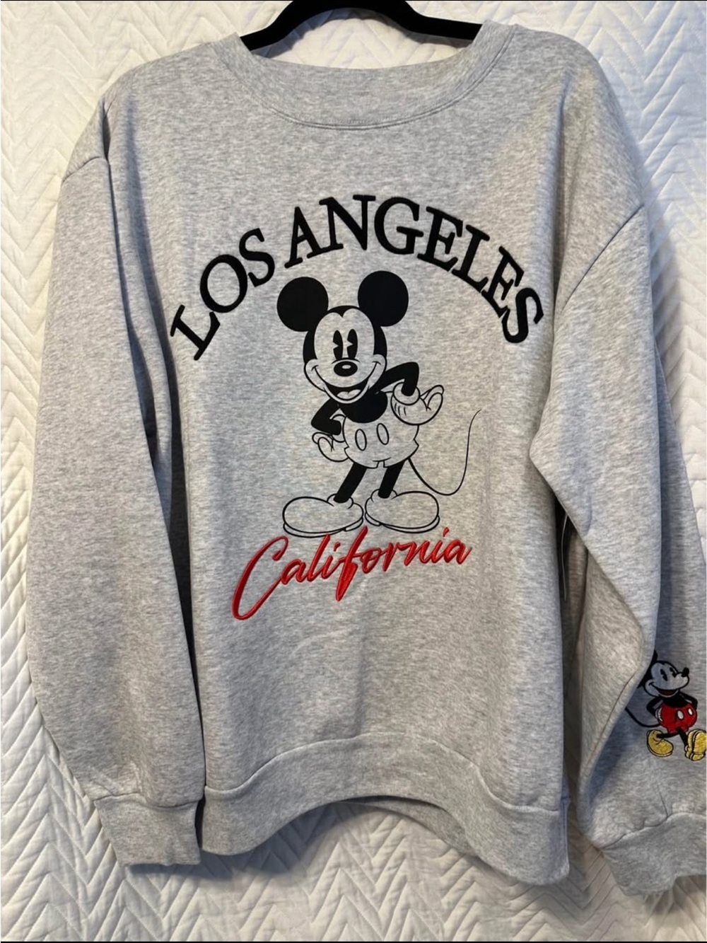 Disney Light Gray Mickey Mouse Crewneck Sweatshirt